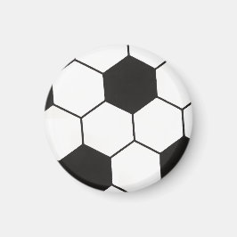Íman Black And White Soccer Ball Geometric Pattern