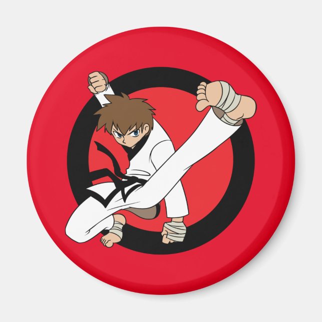 Íman Black Belt Karate / Ninja Brunette Boy (Frente)