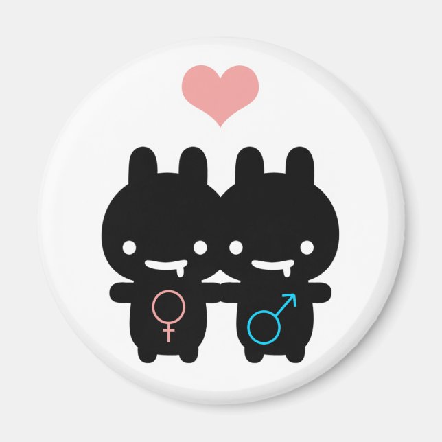 Íman Black Bunny Love Magnet (Branco) (Frente)