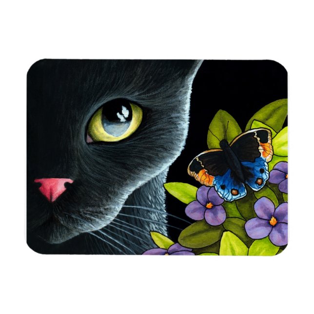 Íman Black Cat 557 Flores Azuis de Borboleta (Horizontal)