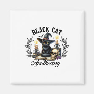Íman Black Cat Apothecary Dia de as Bruxas engraçado Wi