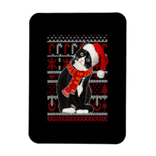 Íman Black Cat Santa Hat Ugly Christmas Sweater Cat Lov