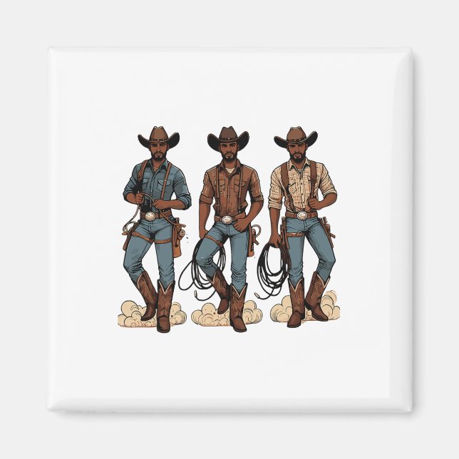 Íman Black Cowboy Ocidental Rodeo Melanin História Negr (Frente)