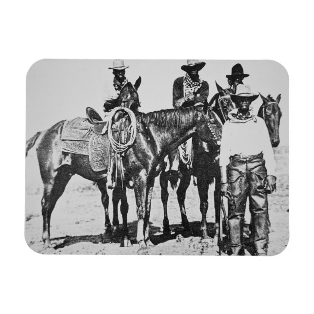 Íman Black Cowboys em Bonham, Texas, c.1890 (foto de b/ (Horizontal)