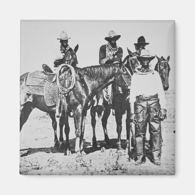 Íman Black Cowboys em Bonham, Texas, c.1890 (foto de b/ (Frente)