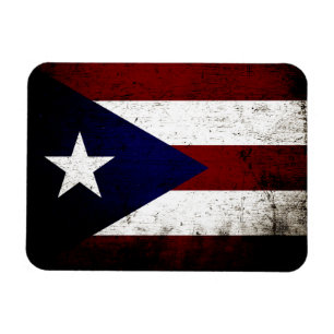 Íman Black Grunge Puerto Rico Flag