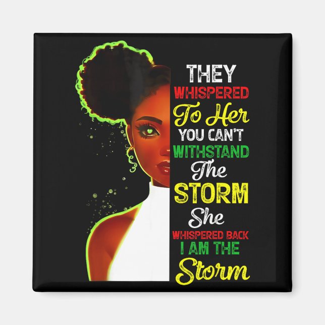 Íman Black History Month African Girl Woman Afro I Am T (Frente)