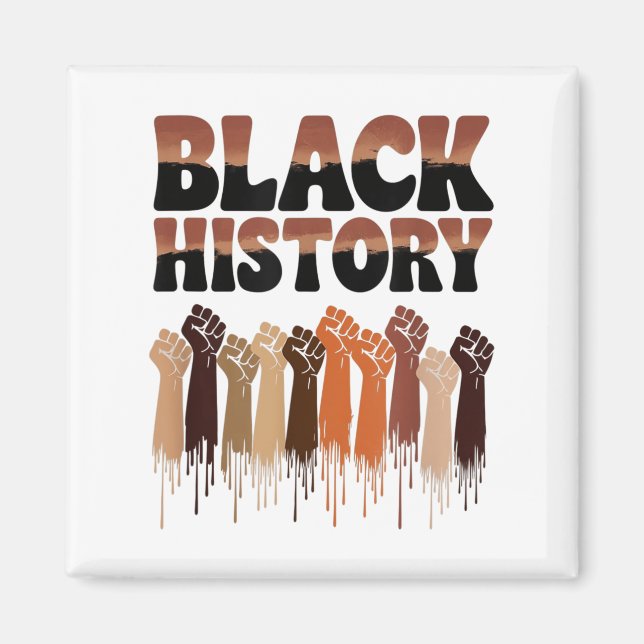 Íman Black History Month Hands Symbol Afro Motivation  (Frente)