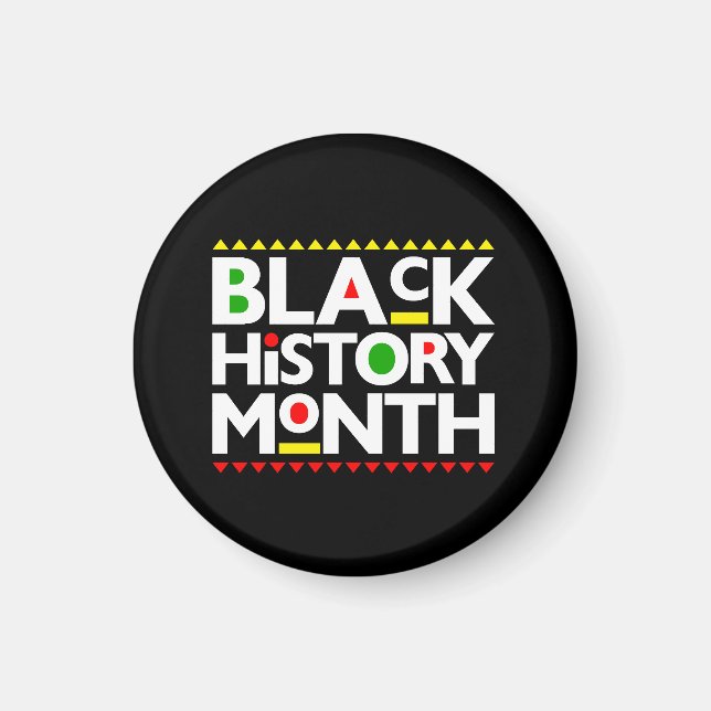 Íman Black History Month Melanin Men Women Girls & Boys (Frente)