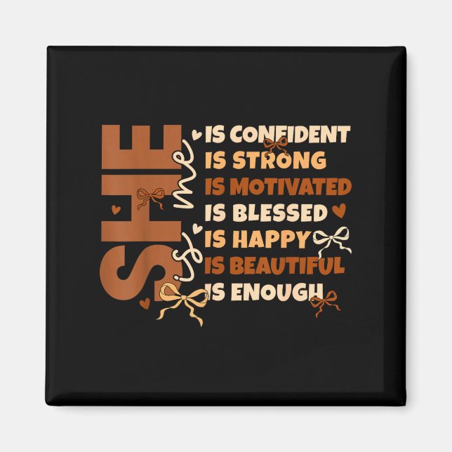 Íman Black History She Is Me Strong Educated Blessed Wo (Frente)