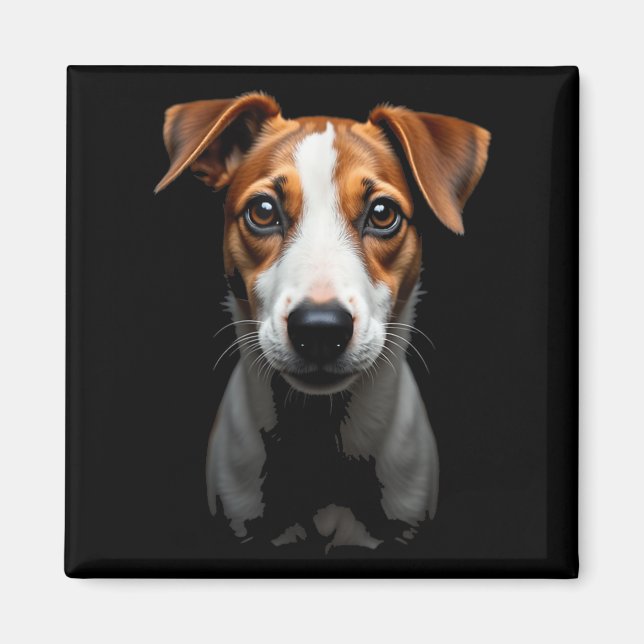 Íman Black Jack Russell Terrier Dog Jack Russell Face (Frente)
