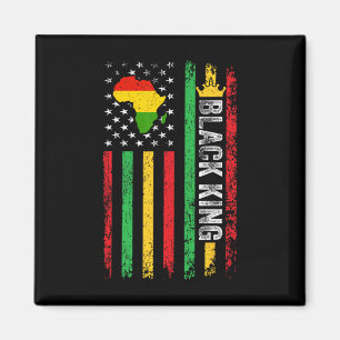 Íman Black King Melanin African American Flag Black You