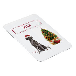 Íman Black Lab Cachorro Natal Divertido e Árvore