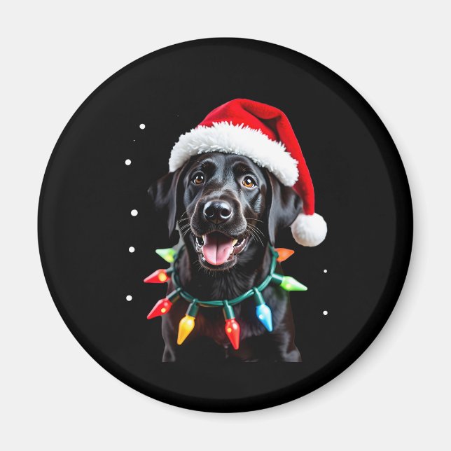 Íman Black Lab Labrador Árvore de Natal Light Pajama Do (Frente)
