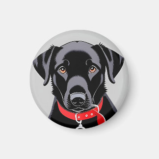 Íman Black Labrador com Red Collar