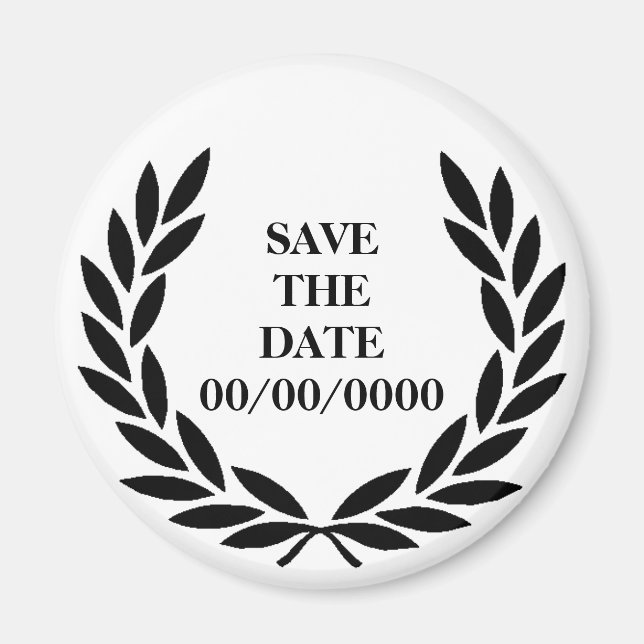 Íman Black Laurel Wreath Save-the-Date (Frente)