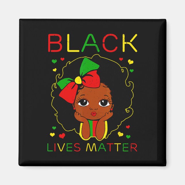 Íman Black Lives Problem Little Melanin Princess Black (Frente)