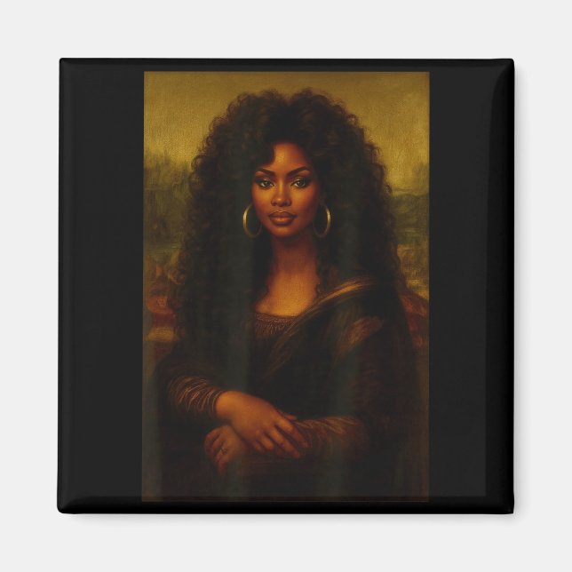 Íman Black Mona Lisa Afro African American Melanin Blac (Frente)