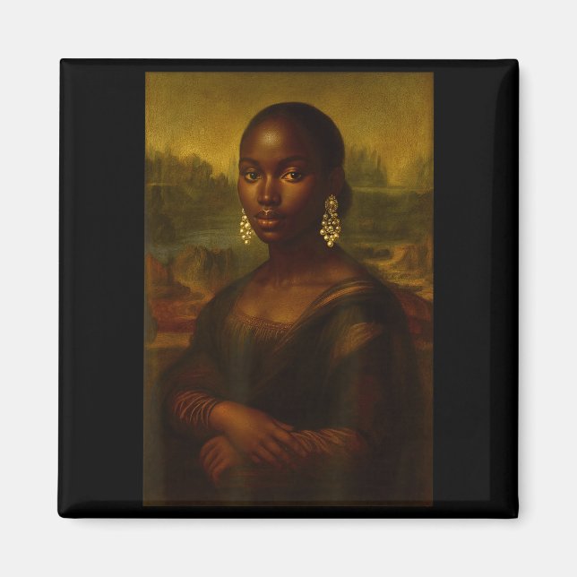 Íman Black Mona Lisa Afro African Melanin Black History (Frente)