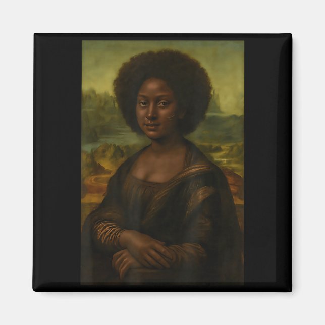 Íman Black Mona Lisa Afro African Melanin Black History (Frente)
