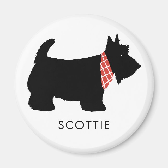 Íman Black Scottish Terrier Dog Add Name (Frente)