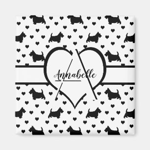 Íman Black Scottish Terriers (Scottie Dogs) - Branco