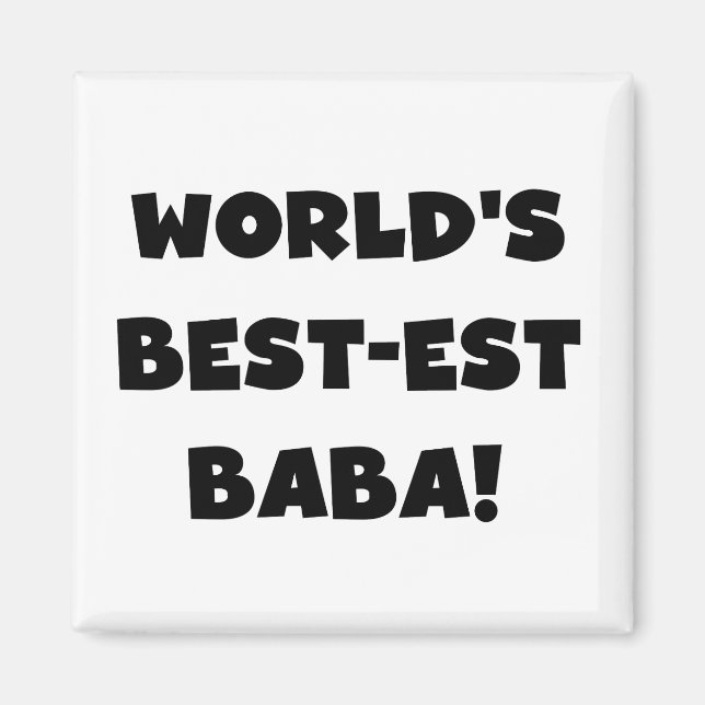 Íman Black Text Best Baba T-shirts e presentes (Frente)