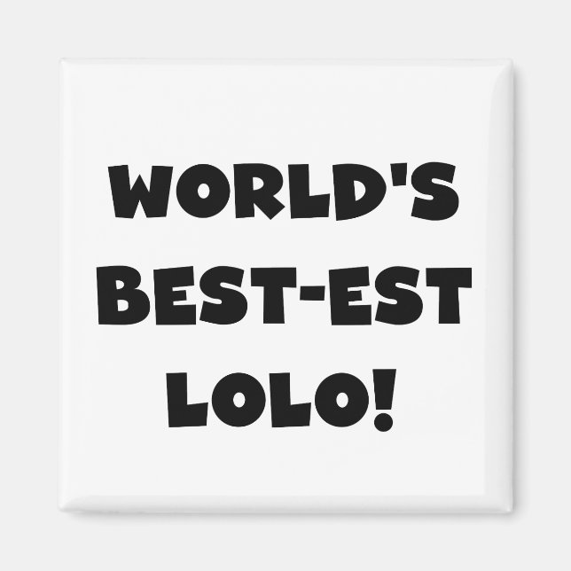 Íman Black Text Best Lolo T-shirts e presentes (Frente)