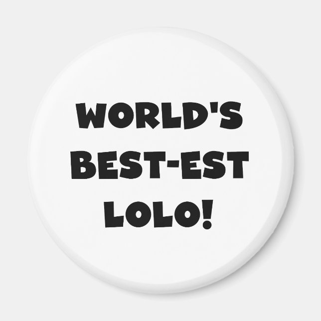 Íman Black Text Best Lolo T-shirts e presentes (Frente)