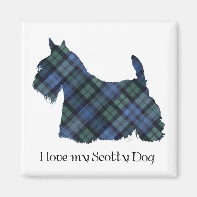 Íman Black Watch Tartan Scottish Terrier (Frente)