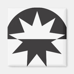 Íman Black White Deco Star Sunburst