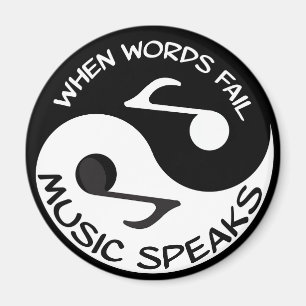 Íman Black White Music Note Modern Musical