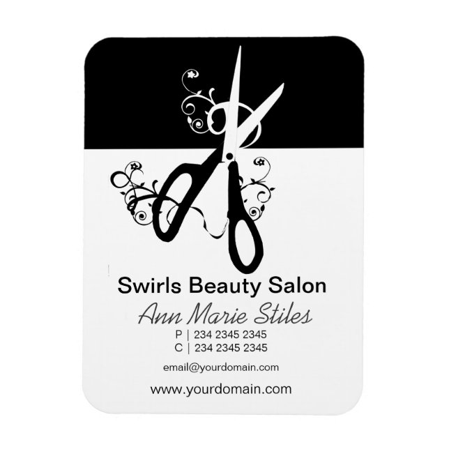 Íman Black White Trendy Beauty Salon (Vertical)