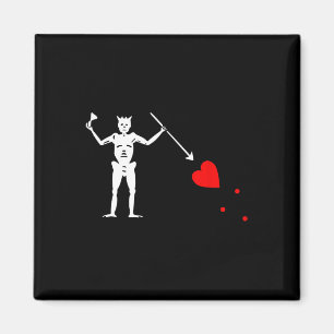 Íman Blackbeard Pirate Flag Jolly Roger Skeleton Hallow
