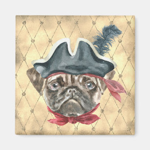 Íman Blackface, o Pug Pirate Magnet