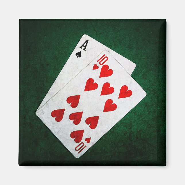 Íman Blackjack 21 ponto - Ace, Dez (Frente)