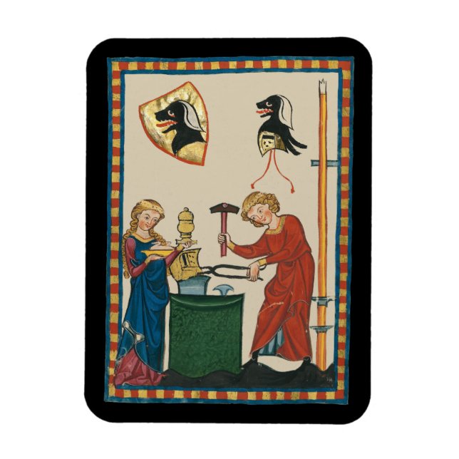 Íman Blacksmith Forging Helmet Medieval Art (Vertical)