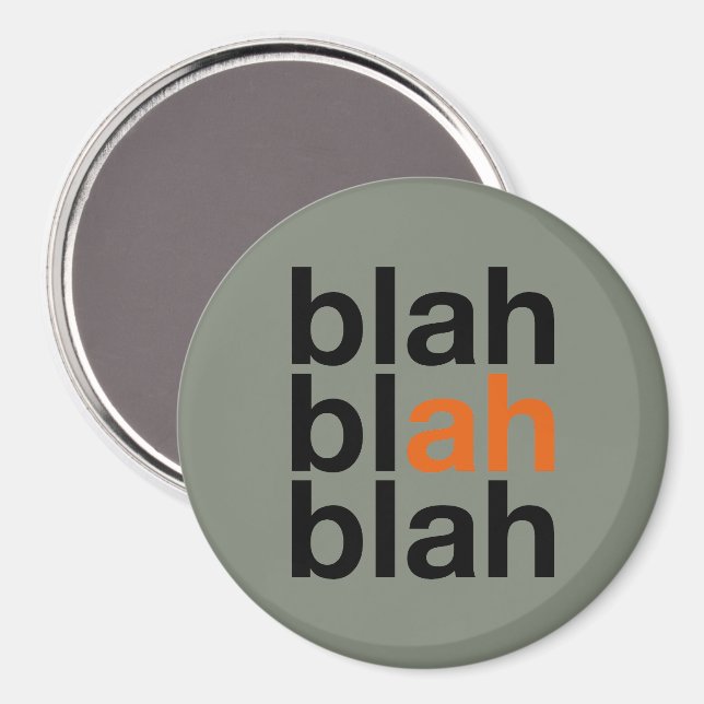 Íman Blah Blah Blah - Minimalist Magnet (Front/Back)