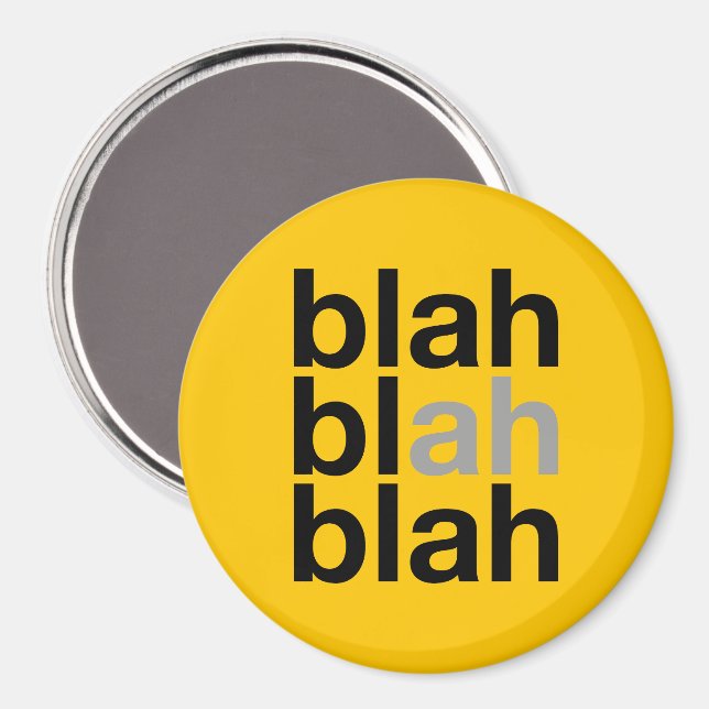 Íman Blah Blah Blah - Minimalist Magnet (Front/Back)