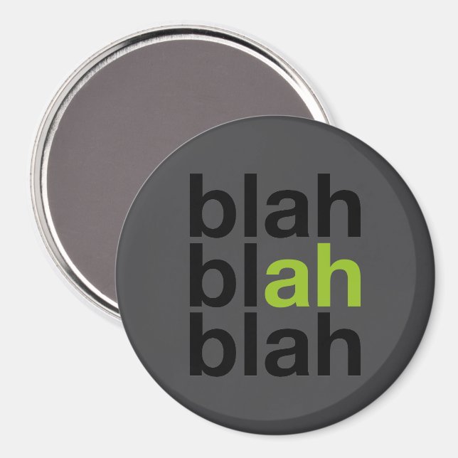 Íman Blah Blah Blah - Minimalist Magnet (Front/Back)