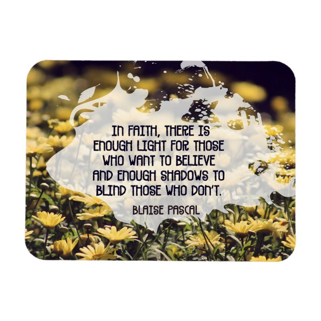 Íman Blaise Pascal Inspirational Cote "De fé" Flexi (Horizontal)