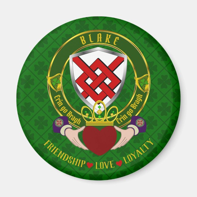 Íman Blake Irish Shield & Claddagh (Frente)