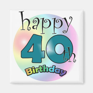 Íman Blauwe Happy aniversário de 40 anos