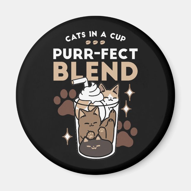 Íman Blend Puro: Design de café para Cat & Café (Frente)