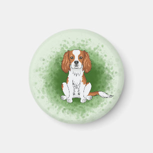 Íman Blenheim Cavalier King Charles Spaniel Em Verde