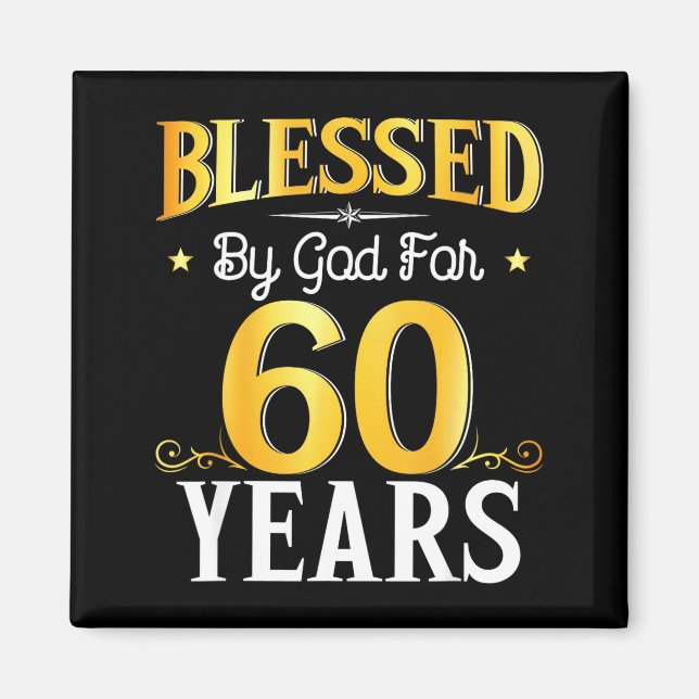 Íman Blessed By God For 60 Years 60th Birthday Men Wome (Frente)