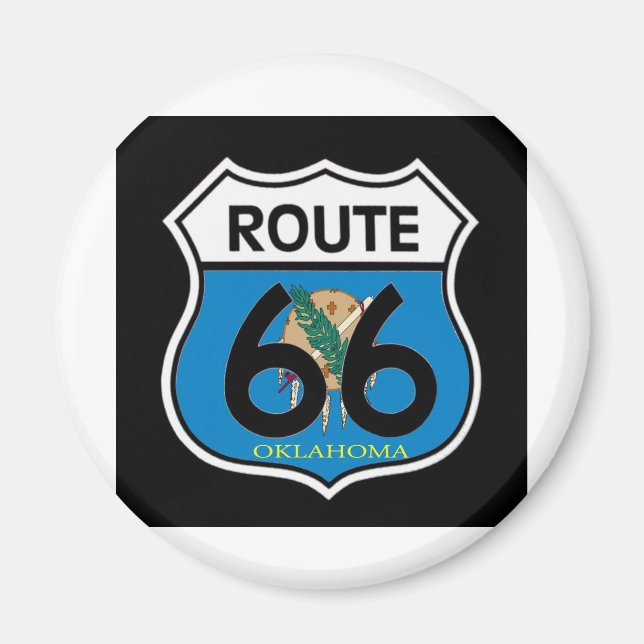 Íman Blindagem de Oklahoma flag Route 66 (Frente)