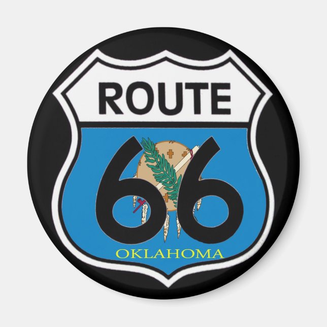 Íman Blindagem de Oklahoma flag Route 66 (Frente)