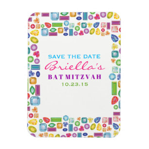 Íman BLING BLING Gemstone Bat Mitzvah Salvar a Data