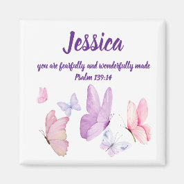 Íman Blissful Butterfly Psalm 139:14 Magnet